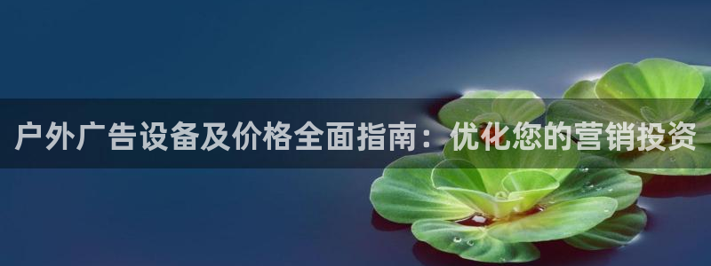 杏宇平台代理多少钱一个：户外广告设备及价格全面指南：优化您的营销投资