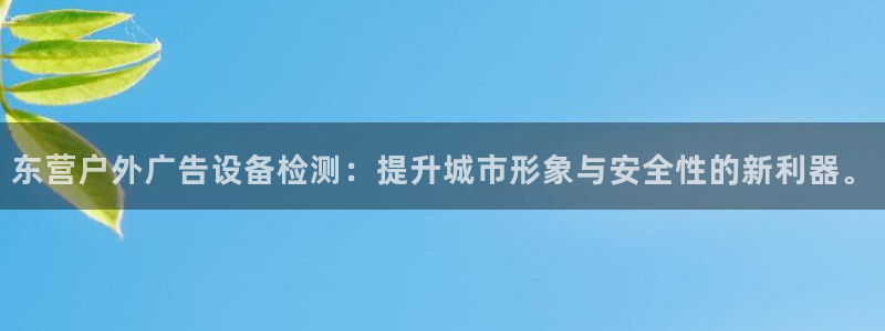 杏宇平台代理怎么样：东营户外广告设备检测：提升城市形象与安全性的新利器。